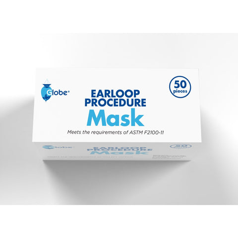 Globe Earloop Procedure Face Mask 3-Ply 50 pc/Box