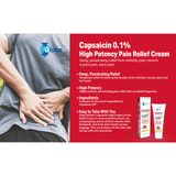 Globe Capsaicin 0.1% High Potency Pain Relief Cream (2 oz) 3 Pack. Deep Penetrating Relief from: Arthritis, Muscle, Joint and Back Pain