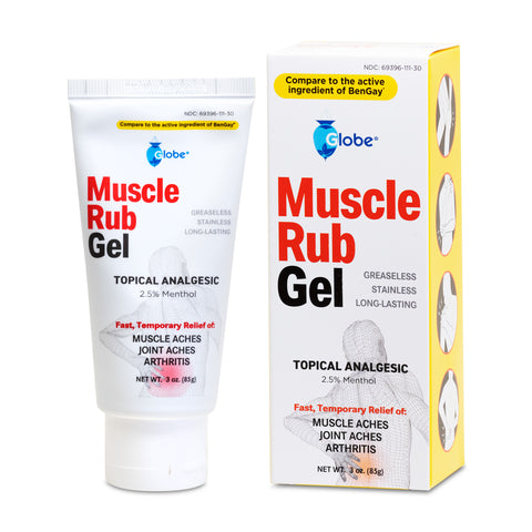 Globe Muscle & Joint Vanishing Scent Gel (3 oz), Non-Greasy, Pain Reliever Gel for Muscle, Back and Minor Arthritis, Same Active Ingredients as BENGAY Vanishing Scent, 2.5% Menthol