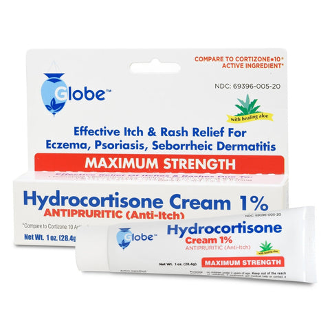 Globe Hydrocortisone Cream w/Aloe 1%- 1oz